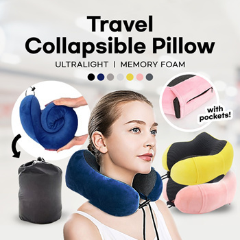 Collapsible neck shop pillow