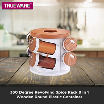 Qoo10 Trueware 360 Degree Revolving Spice Rack 8 In 1 Wooden