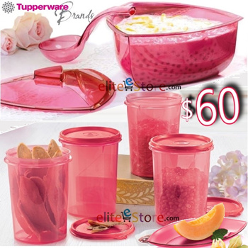 Pink and Transparent Plastic 4.6 L Tupperware Fridgesmart