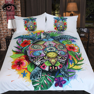 Qoo10 Turtle Life By Pixie Cold Art Bedding Set Bohemian Duvet