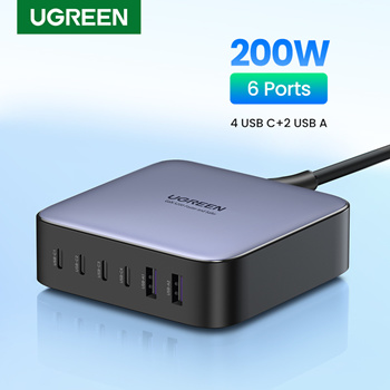 200W USB-C 6-Port GaN Charger