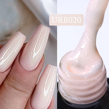 UR SUGAR 7ml Milky Jelly White Glitter Rubber Base Gel Polish