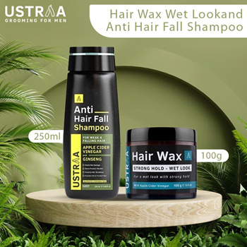 Qoo10 - Ustraa Hair Wax Wet Look 100g and Anti Hair Fall Shampoo 250ml :  Cosmetics