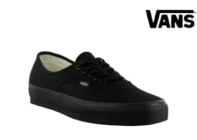 authentic vans black black