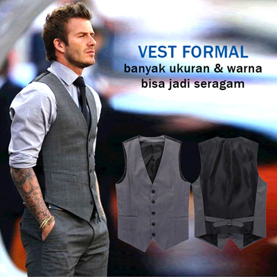 Qoo10 - Vest Pria untuk rompi formal / dalaman jas warna 