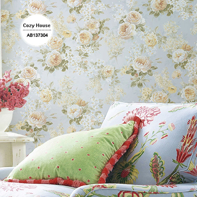 Vintage Flower Pure Paper Wallpapers Floral Country Style Garden Wall Paper For Wedding Room Bedroom