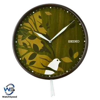 Qoo10 Seiko Wall Clock QXC243B with Swinging Bird Tail pendulum