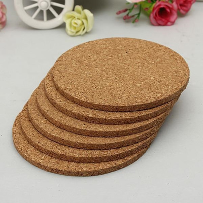 Qoo10 Wholesale 6pcs Lot Round Shape Plain Cork Coasters Drink