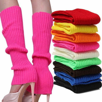Fashion Women Winter Warm Knit Crochet High Knee Leg Warmers Leggings Boot Socks