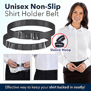 Black Shirt Stay Belt for Men Women Keep Shirt Tucked In