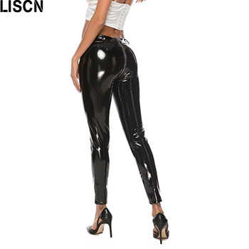 Qoo10 - PVC Leather Sexy Shiny Leggings Plus Size Zipper Punk Rock Disco... Women's Clothing