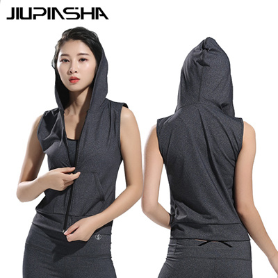 sleeveless hooded jacket women's