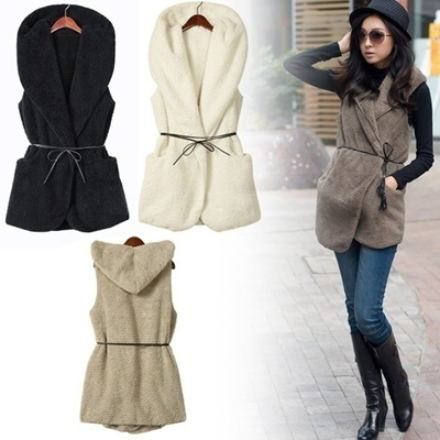 Qoo10 Women Winter Warm Faux Fur Vest Sleeveless Coat Outerwear