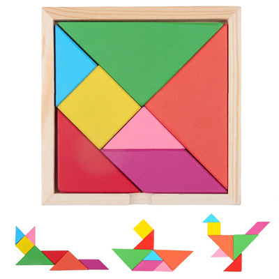 Qoo10 - Wooden Tangram Puzzle l Wooden Puzzle l Creative Tangram I ...