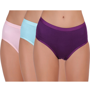 Women's Cotton High Waist Panty - MultiColor(Pack of 3) –