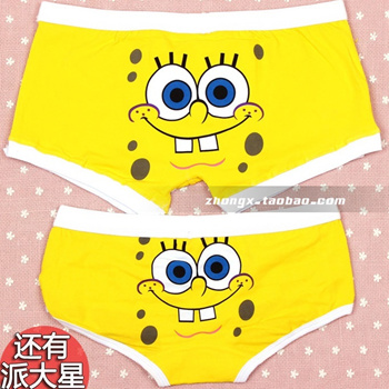Yellow SpongeBob SquarePants Patrick couples sexy underwear cotton mix  layka cartoon cute personaliz