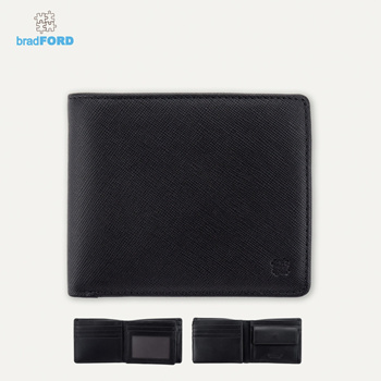 Saffiano Leather Bar-Flap French Wallet