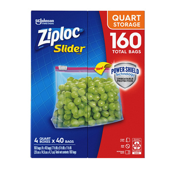 Ziploc Storage Slider Quart Bags (160 ct.)