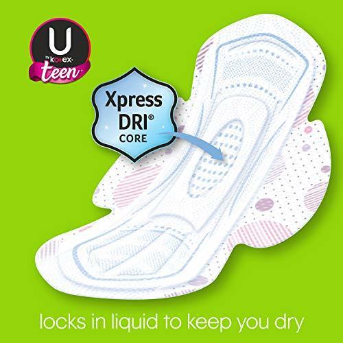 U by Kotex Ultra Thin Teen Feminine Pads with Wings, Extra