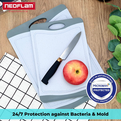 NEOFLAM Flutto Antimicrobial Cutting Board (2 Piece) - Green