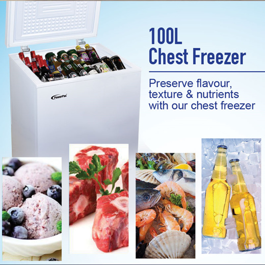 powerpac chest freezer ppfz100