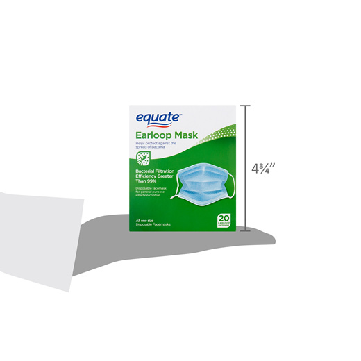 equate earloop disposable face masks