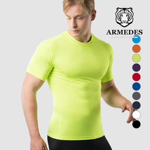 ARMEDES Mens Short Sleeve T-Shirt Cool Dry Compression Baselayer