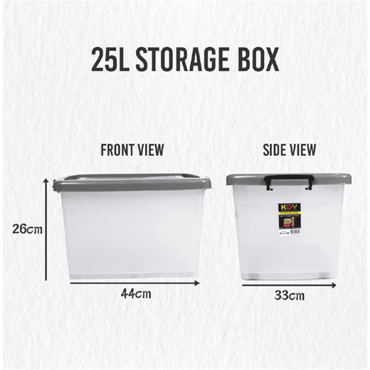 Storage box Transparent 25L / Ready Stock Malaysia Seller / Transparent  Storage Box / 25L / Storage box