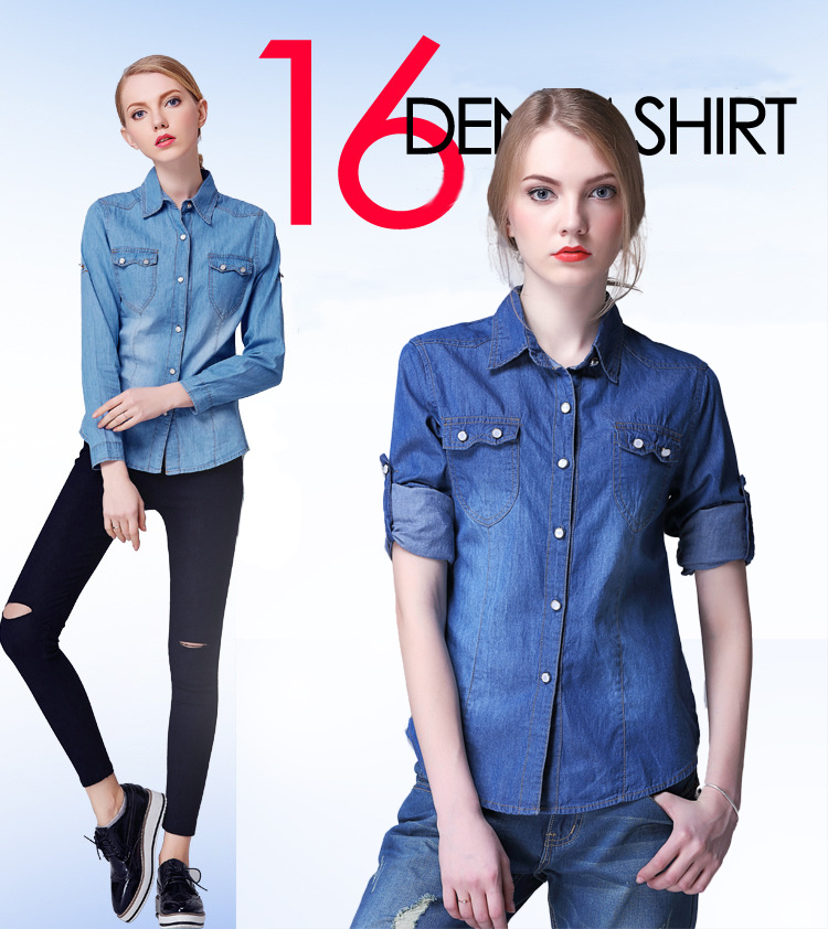 Qoo10 - Denim shirt : Women’s Clothing