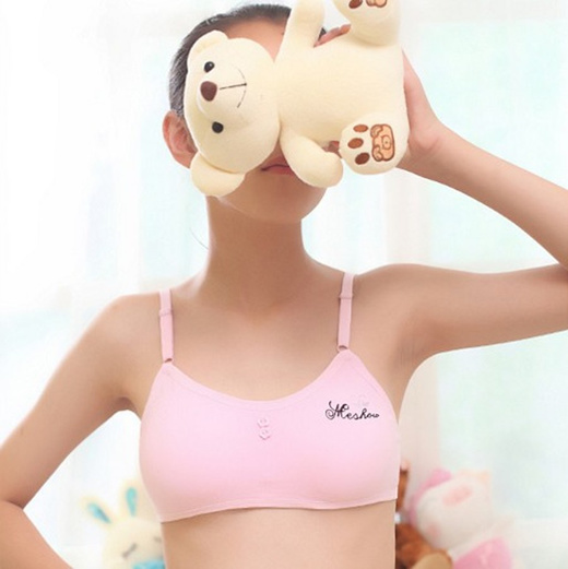Teen Girls Underwear Soft Padded Cotton Letter Print Bra for Young