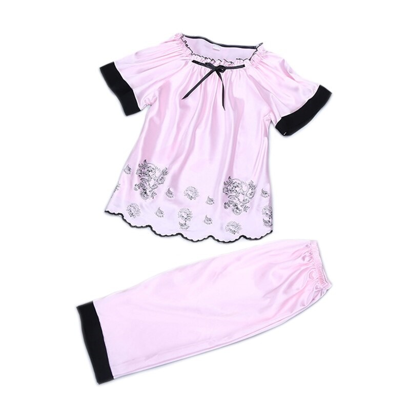 Qoo10 - Girls Pajamas Summer Silk Sleepwear Kids Pajamas For Girls ...