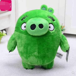 green angry bird plush