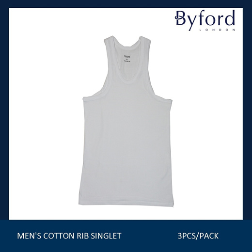 Byford 3pcs Men's Singlet, Cotton Rib