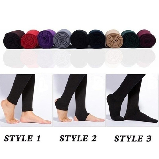 XS-3XL Fashion Brushed Stretch Fleece Lined Thick Tights Warm Winter Pants Warm  Leggings