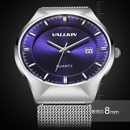 Vallkin three dial 2025 stainless steel watch