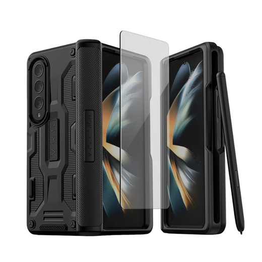 VRS Design Galaxy Z Flip 3 Case QuickStand Active - Metal Black