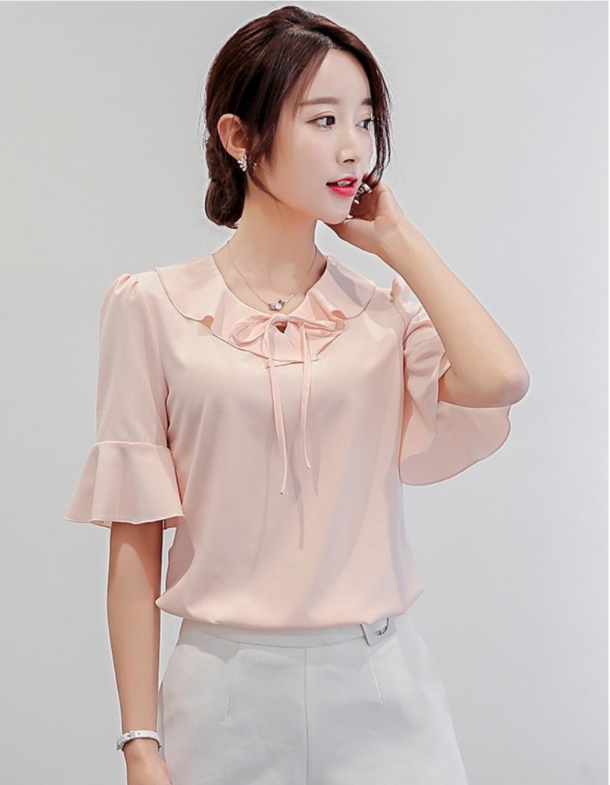 Qoo10 Short Sleeve Blouse Womens Clothing 4907