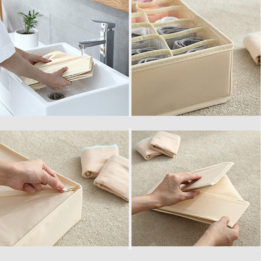 Qoo10 - luluhut washable underwear storage box foldable 7 16 24 grids bras  soc : Furniture & Deco