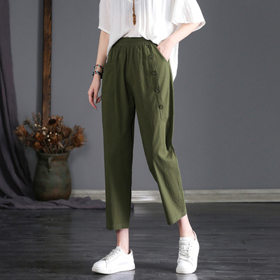 Hot Brand Womens Cotton Linen Harem Pants Loose Fit Casual Ladies Cord  Trousers For Summer And Autumn Solid Color From Dou04, $8.96 | DHgate.Com