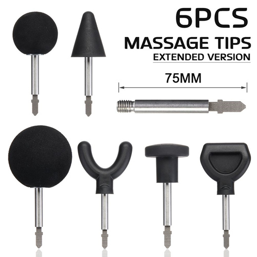 Qoo10 6Pcs 75mm Muscle Relaxation Massage Gun Attachments For