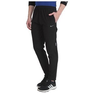 nike black polyester lycra track pants