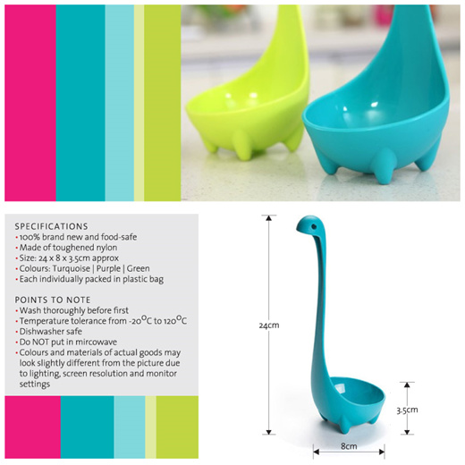 Qoo10 - NESSIE Soup Ladle Paddle Scoop Spoon Self Standing Cooking