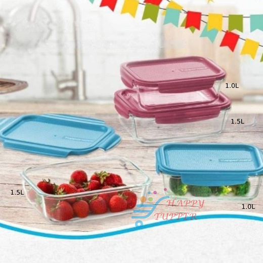 New Tupperware Premiaglass 1.5L Glass Container Freezer Oven