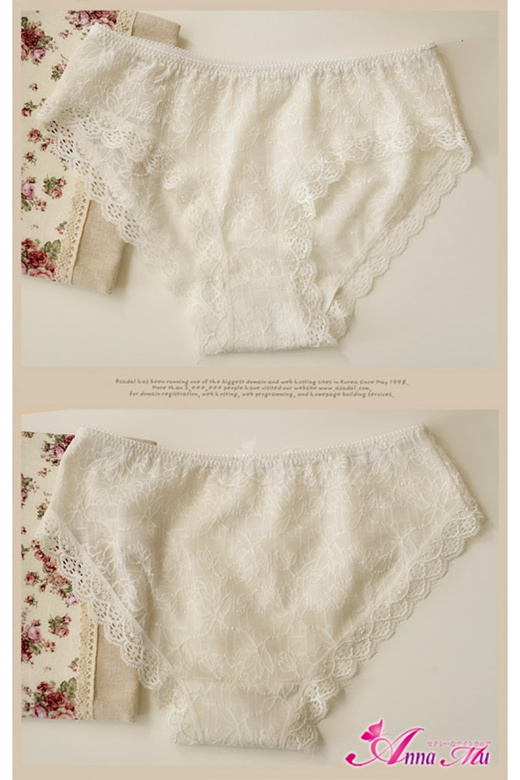 Qoo10 - Anna Mu - Front Laced Fullback Panty White : Lingerie & Sleepwear