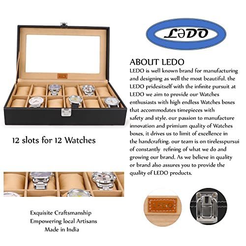 LEDO Watch Case Box Organizer Holder With 12 Slots Of Warches Watch Box  Price in India - Buy LEDO Watch Case Box Organizer Holder With 12 Slots Of  Warches Watch Box online
