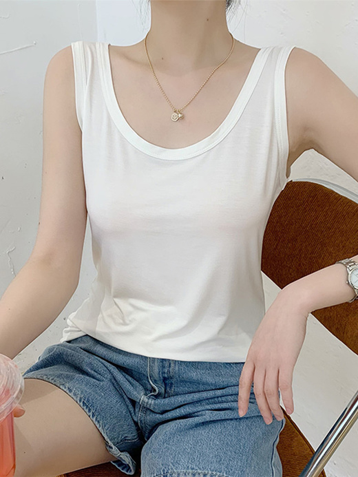 Qoo10 - Ladies Minimalist Sleeveless Top Summer Vest Shirt Multi Colors  Soft C : Women's Clothing