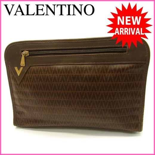 Mario Valentino Valentino clutch bag brown/brown fashionable women's used  Japan