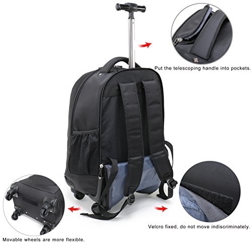 racini nylon waterproof rolling backpack