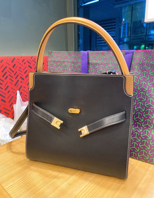 Tory+Burch+Lee+Radziwill+Small+Double+Bag+Black+61302 for sale