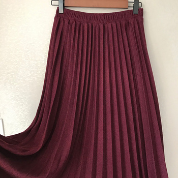 Qoo10 - Winter Women Woolen Skirts High Waist A-Line Long Pleated Skirt ...